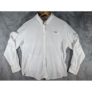 Columbia PFG Long Sleeve White Vented Fishing Shirt Men's XL Performance Hiking